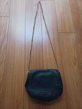 Vintage Y2k Marc Jacobs Dark Blue Leather Copper Chain Crossbody Purse 