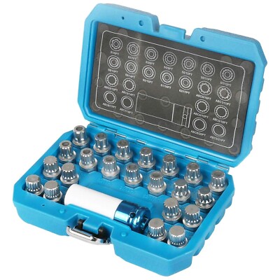 UTMALL 23Pcs Wheel Lock Lug Nut Remover Kit Automotive Wheel Anti-Theft Screw Re