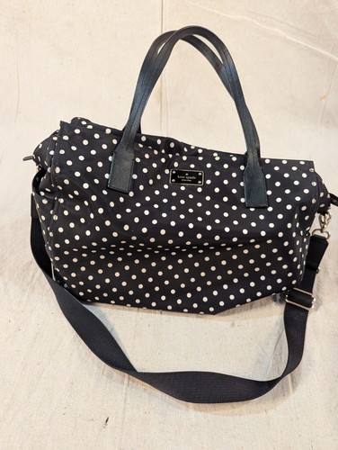 Kate Spade Large Diaper Bag With Changing Pad Black And White Polka Dot - Picture 1 of 8