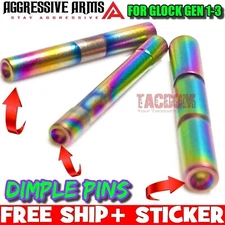AGGRESSIVE ARMS RAINBOW DIMPLE FRAME PINS FOR GEN 1 2 3 GL0CK 17 19 22 23 26 34