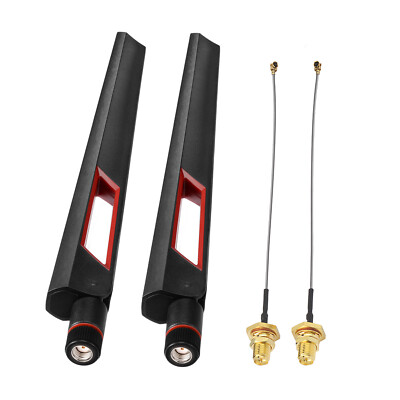 2x 8dBi WiFi-Antenne 2,4 GHz 5GHz 5,8GHz Dualband-RPSMA-Antenne +U.fl/IPEX-Kabel