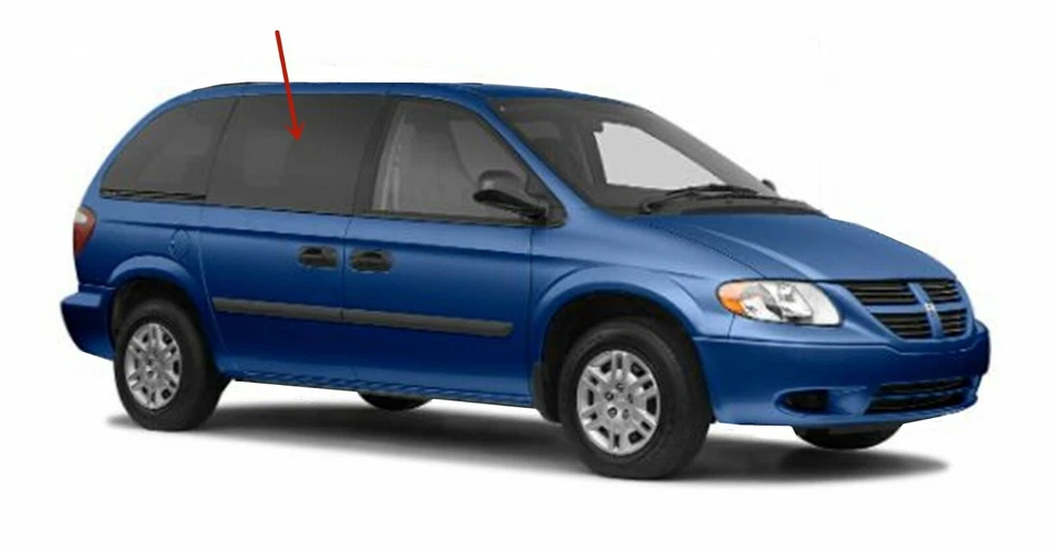 Fits 01-07 Dodge Caravan/Grand Caravan Passenger Rear Sliding Cargo Door Glass - Image 2 of 4