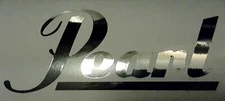  Pearl Drum Logo Bass Drum Decal Die cut - Chrome mirror 8" wide
