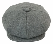 Mens Peaky Blinder Grey Tweed Mix Hat Newsboy Gatsby Baker Boy 8 Panel Hat