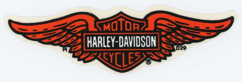 Harley Davidson Winged Bar Shield OUTSIDE WINDOW Decal OEM Part #D29 ~ 4.75 Inch