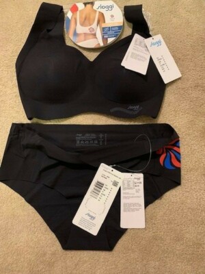 SLOGGI ZERO FEEL BRALETTE SIZE M & ZERO FEEL INVISIBLE COMFORT HIPSTER BLACK 