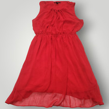 Forever 21 Women's L RED Sleeveless Elastic Waist Partially Lined Midi DRESS