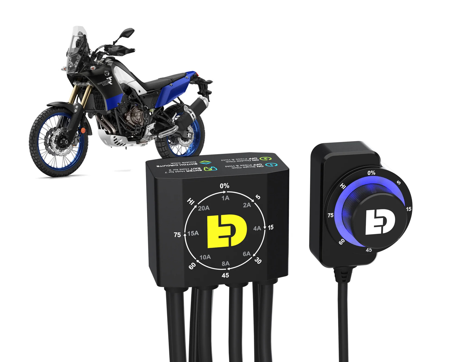 Yamaha Tenere 700 2019-2022 Denali DialDim™ Lighting Controller