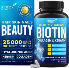 Biotin Keratin & Collagen Capsules - Made in USA - Natural Collagen, Keratin & B