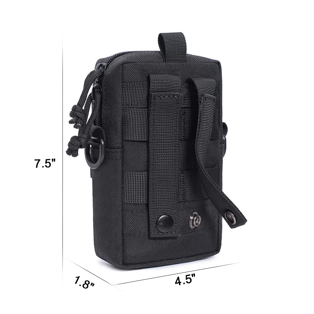 Tactical Molle Waist Pouch Belt Waist Compact EDC Bag with Shoulder Strap Hiking