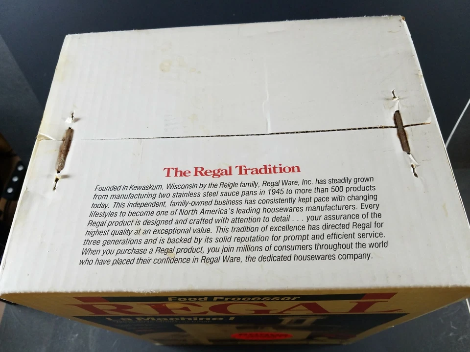 VTG Regal La Machine 1 Food Processor NOS Plus Spatula! K813GY Complete Working - Image 3 of 4