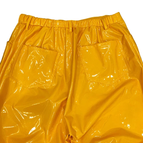 Herren Metallic Kunstleder PU Hose Tapered Hose Shinny Tanz Schausteller Kostüm - Bild 12 von 38