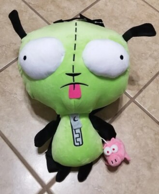 invader zim ぬいぐるみ　リュック 　インベーダー　ジム Nickelodeon Invader Zim Gir With Piggy 15 Inch Plush Backpack | eBay