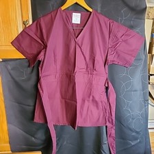 allheart Scrub Classics OBI TOP MED Wine C3003 With Tie Back