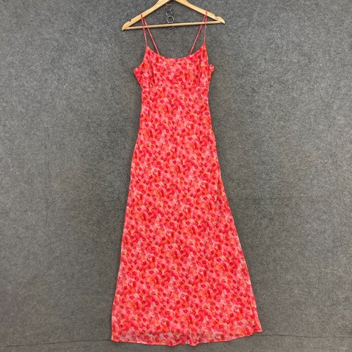 Glassons Dress Womens 8 Red Floral Midi Sleeveless Zip Party Summer 1924