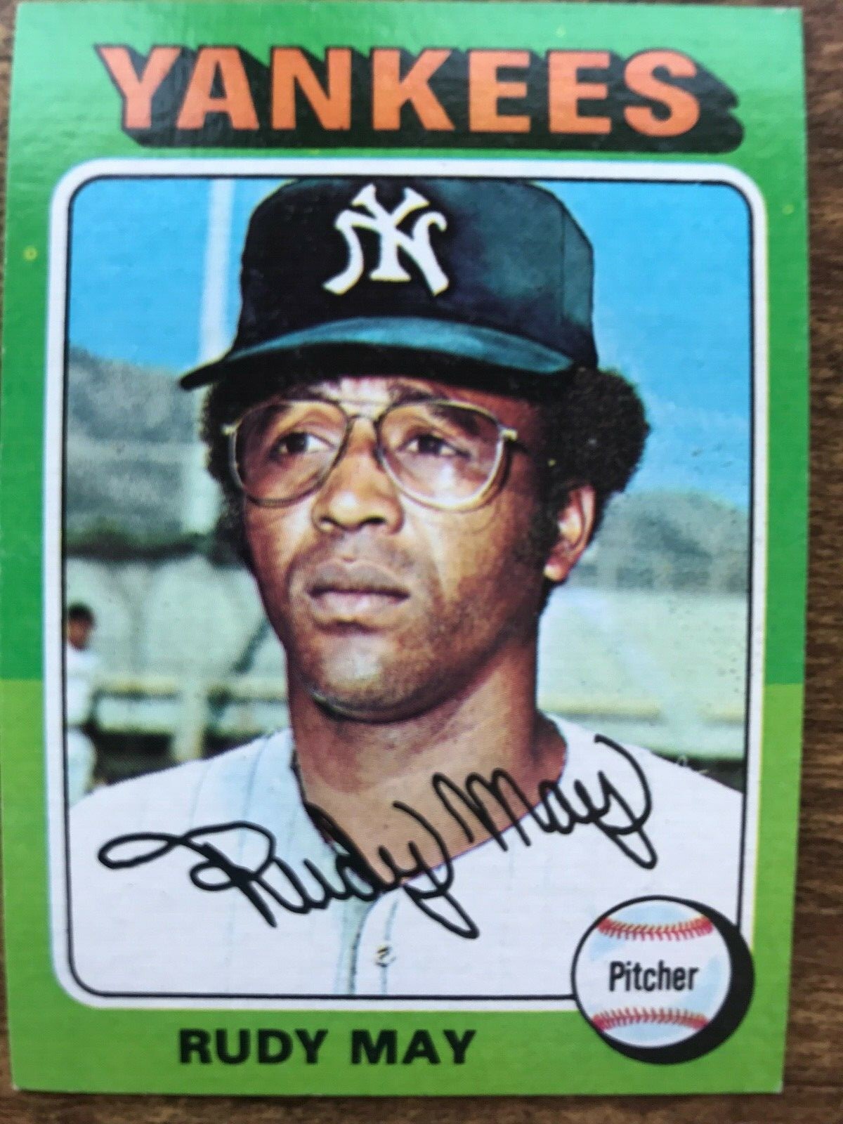 1975 Topps Mini Baseball Card #321 Rudy May New York Yankees EX/MT
