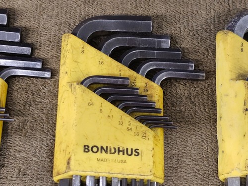 4 Bondhus 10937 Hex Wrench L Shaped Allen Keys Ball End Long Sae USA - Picture 6 of 11
