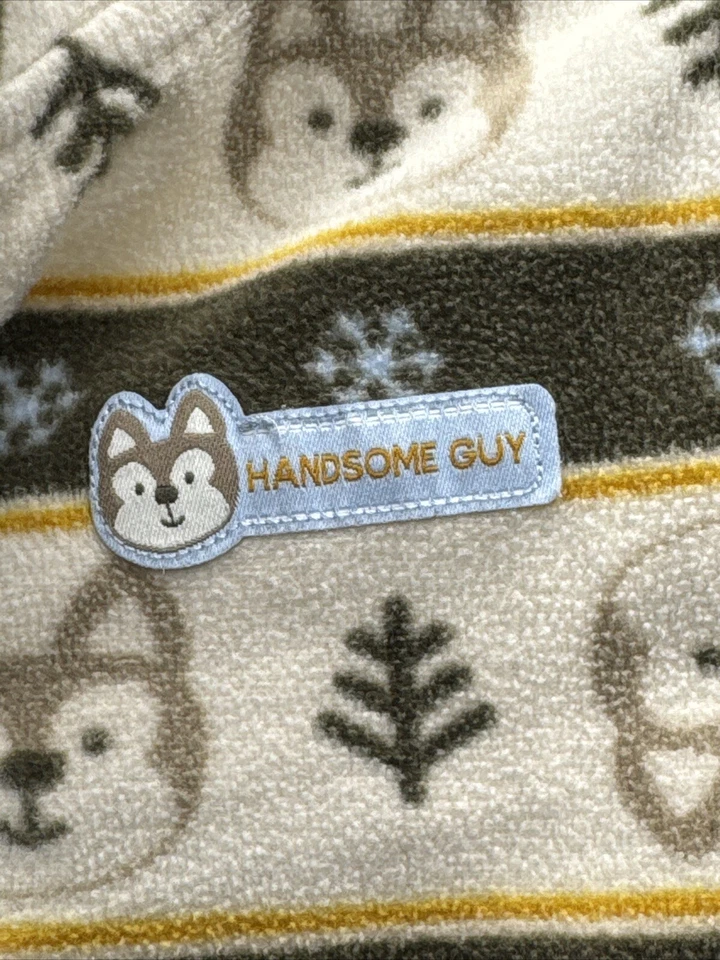 Carter’s Verde Marrón Lobos Vellón 2 Piezas Conjunto Suéter Pantalones Talla 18 Mos Foto 3 de 4