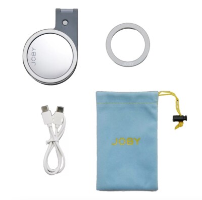 JOBY Beamo LED Ring Light Compatible with iPhone MagSafe or Universal Adapter