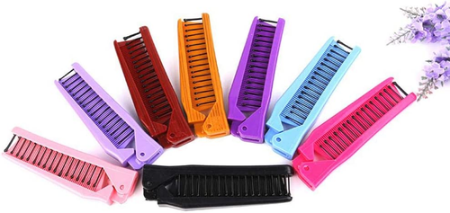 Portable Travel Folding Hair Brush Compact Pocket Hair Comb Double Headed Anti-S - Picture 6 of 12