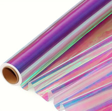 15m roll Clear Iridescent Cellophane Wrapping Gift Paper Hamper Wrap film 80cm