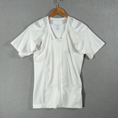 ALIGNMED Postural Fitness Shirt Mens L White Full Zip Jersey Performance