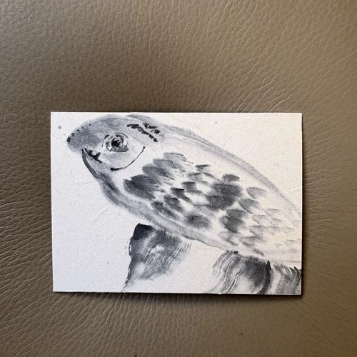Original Sumi Ink ACEO OOAK Betta Fish Artist Trading Card “Silent Waters No. 3”