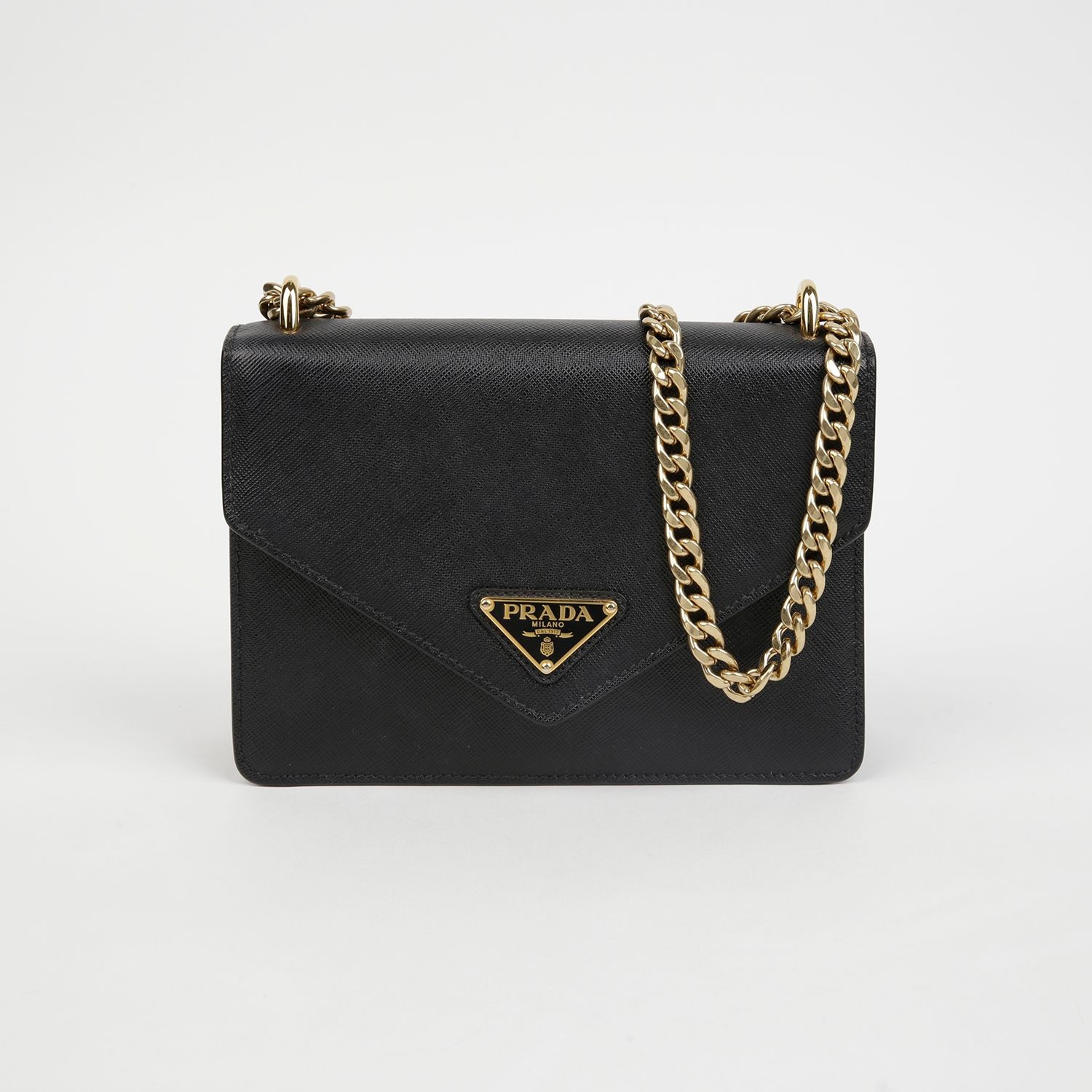 Prada Triangle Logo Envelope Chain Shoulder Crossbody Bag 151644509 thumbnail 2