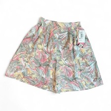 Vintage NWT Southern Lady Floral Kona Print Pleated Trouser Shorts Size 11/12