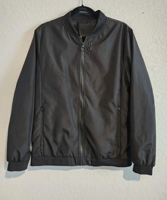 Men s Black Bomber Jacket Size M | Zip-Up Lightweight Windbreaker Style | Casual