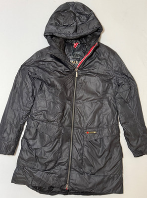 Helly Hansen Embla Womens Medium Black Goose Down Windbreaker Trench Coat Jacket