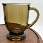 Vintage Anchor Hocking Footed Mug Amber Brown Glass Coffee Tea Mug 16 oz