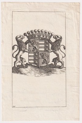 Exlibris Jacques De Johanne De La Carre De Saumery Blois 17Th Century Bookplate