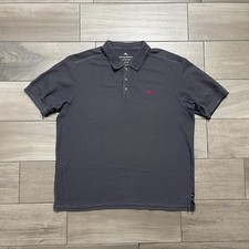 Tommy Bahama Polo Shirt Mens XL Supima Dark Grey W/ Red Marlin Logo Collared