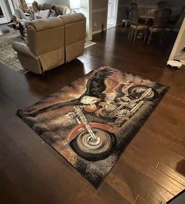 Large Eagle Harley Davidson Rug 041 08670 Easy Rider Area Rug Man