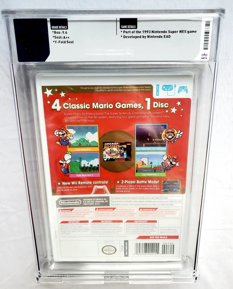 WATA 9.6 A++ SUPER MARIO ALL-STARS Limited Edition Nintendo Wii - Not For Resale - Image 4 of 4