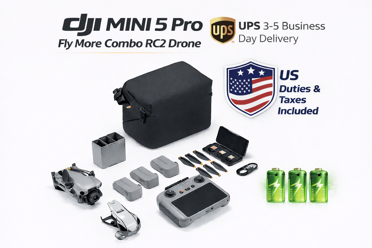 STARTRC Waterdichte Harde Koffer voor DJI Mini 5 Pro Fly More Combo Accessoires voor DJI RC 2/RC-N3-Controller, 7 Accu's en Opladerhub [ALLEEN koffer