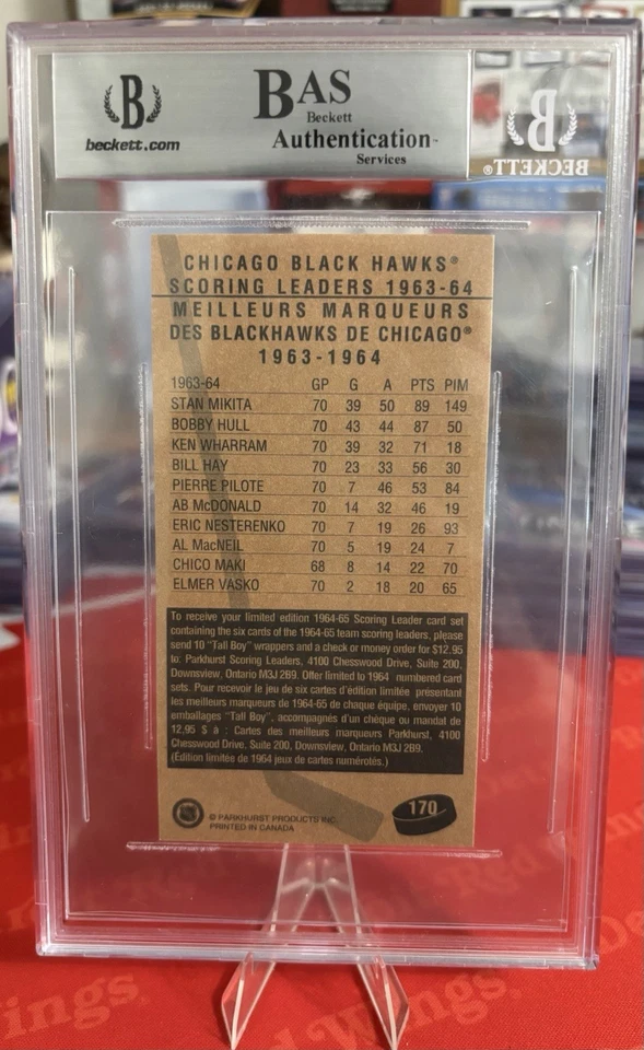 1994 Parkhurst Parkies 1964-65 Design Tall Boys - Stan Mikita #170 AUTOGRAPHED - Image 2 of 2