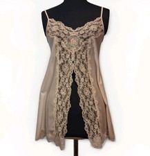 VtgbShadowline Coquette Embroidered Dainty Delicate Lace Satin Nylon Nightie