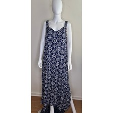 Vince Camuto Printed Sleeveless Side‑Slit Summer Midi Dress Women Large NWT