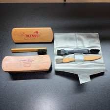 Vintage shoe brushes Kiwi, Empire Black Horse Hair and smaller unbranded brushes