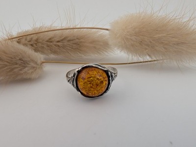 Ring Sterlingsilber Silber 925 Größe 58 Bernstein Amber