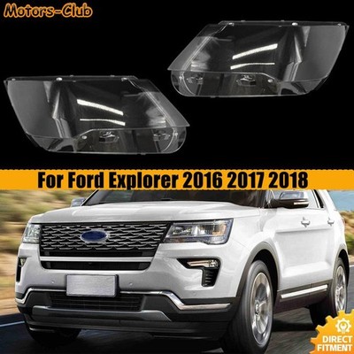 Paar Front Auto Scheinwerfer Linse Abdeckung Shell für Ford Explorer 2016-2018