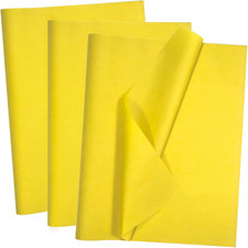 100 Sheets Yellow Tissue Paper 14 x 20 Inches Yellow Wrapping Paper Bulk for We