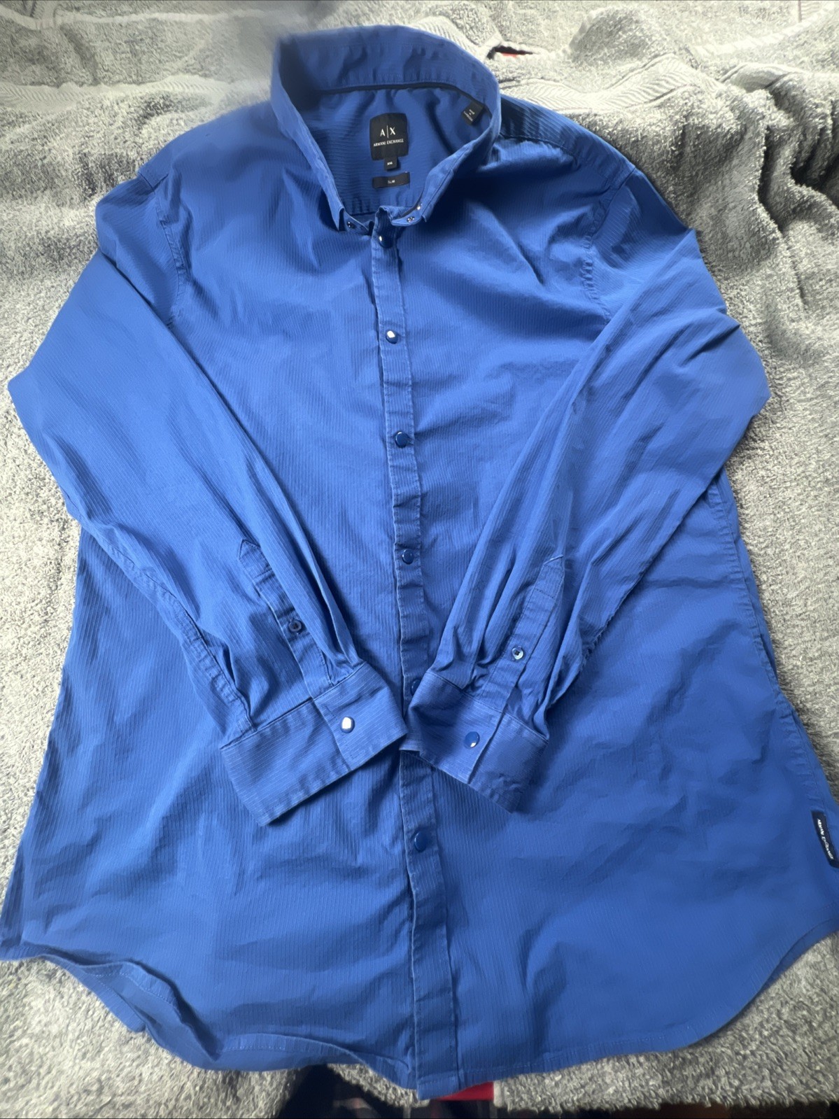 Armani Exchange A|X Slim Fit Dress Shirt Blue  Button Up XXL Classic