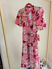 draper james dress small nwt pink wrap belted lined dress 1 spandex light sheen