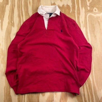 Vintage 90s Polo Ralph Lauren Rugby Shirt – Red – Long Sleeve