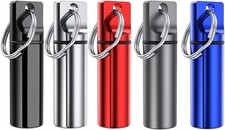 5-Pack Waterproof Aluminum Pill Box Keychain Set   Travel-Friendly  Stylish