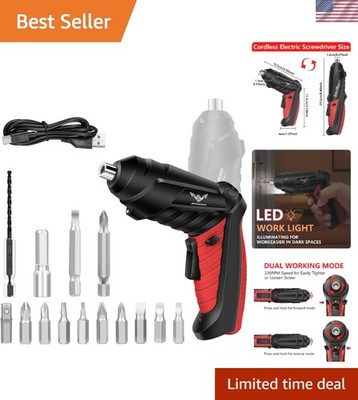 Multi-Functional Electric Screwdriver with LED Light - Ideal for DIY Projects