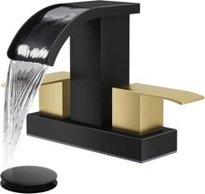 Waterfall 4 Inch Centerset Bathroom Sink Faucet 2 Handle Basin Faucets 2 or 3